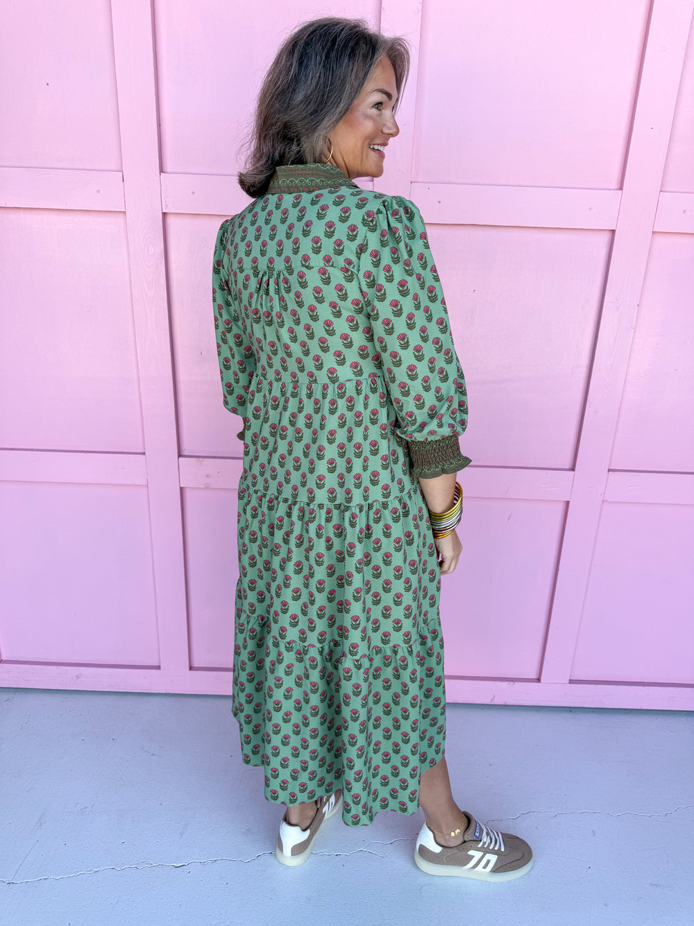 Jincy's Boutique Women's Mary Square Eleanor Midi Dress Fall Floral Plus