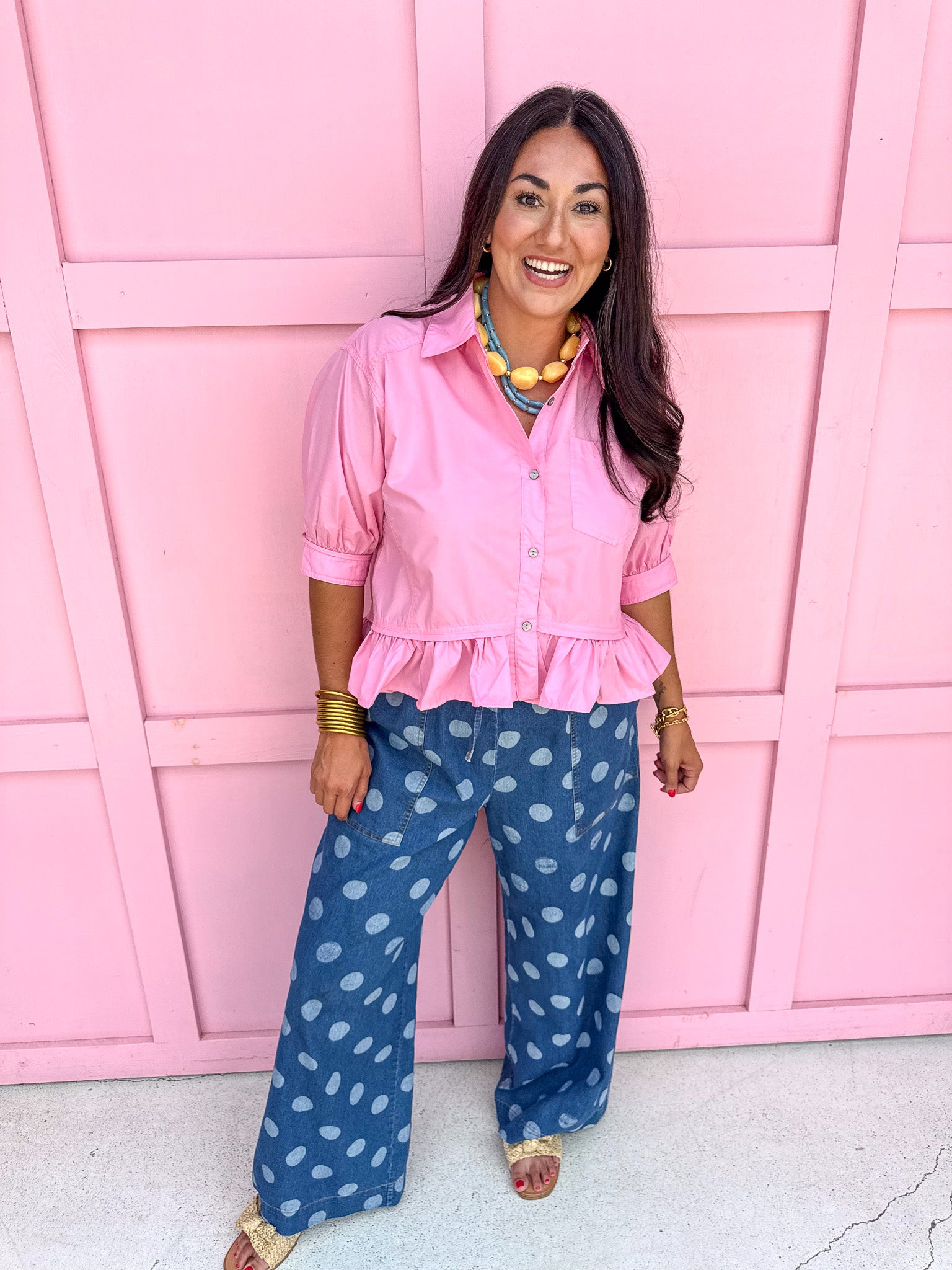 JINCY'S | Polka Dot Pants - Medium Wash - PREORDER