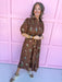 Jincy's Women's Boutique Brown Fall Floral Midi Dress 