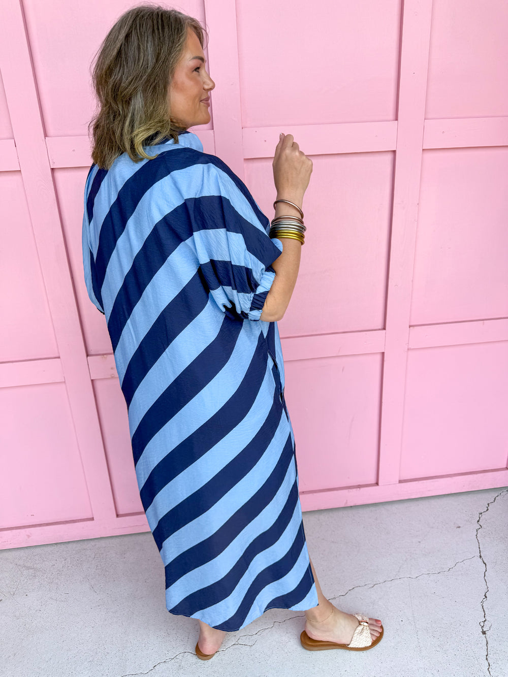 Spring Swirl Dress - Navy