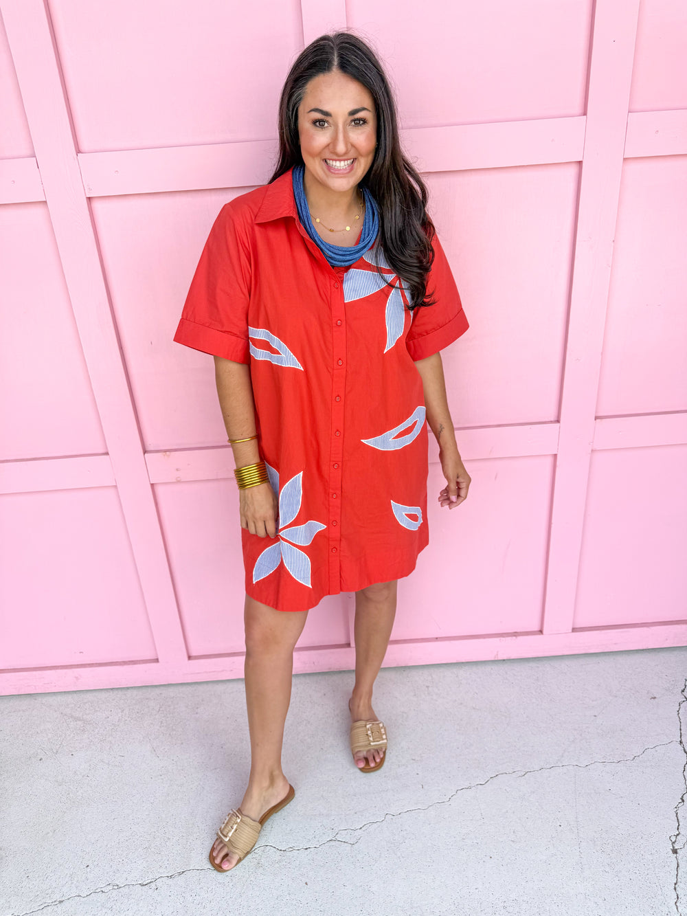 womens boutique dress red white blue button front flowers short sleeve midi jincy's plus size