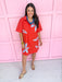 womens boutique dress red white blue button front flowers short sleeve midi jincy's plus size