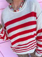 Stripe Society Sweater - Red