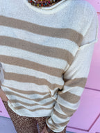 Stripe Society Sweater - Taupe