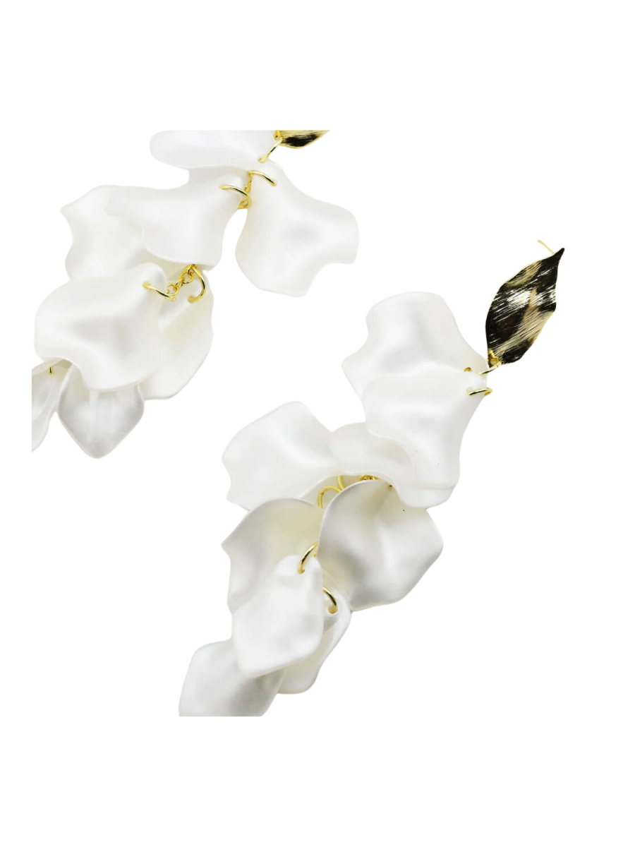 Treasure Jewels | Dangle Petals Earrings - White