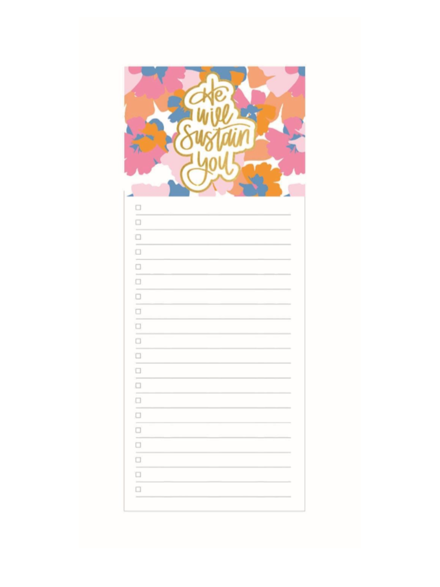 Mary Square | He Will Sustain You Magentic Checklist Notepad