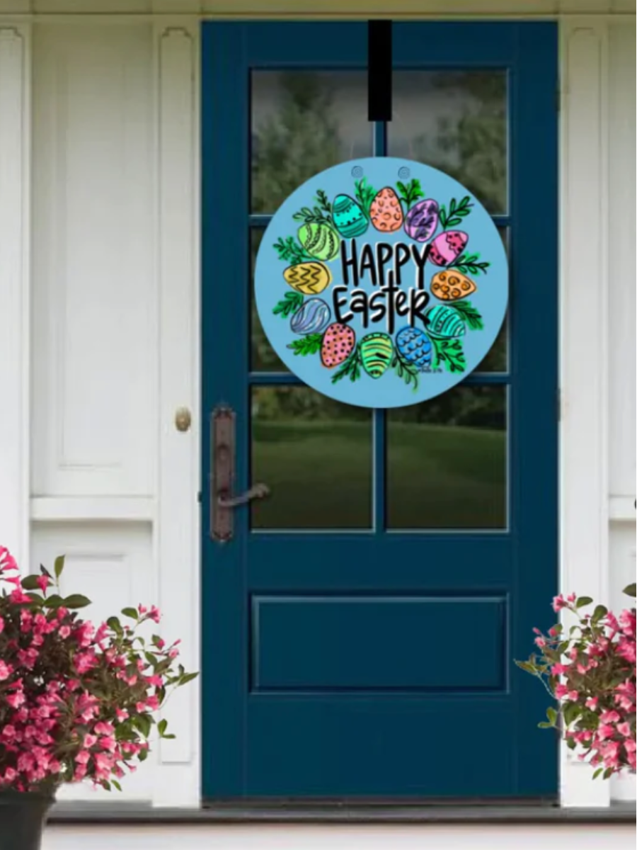 Pastel Easter Wreath Door Hanger