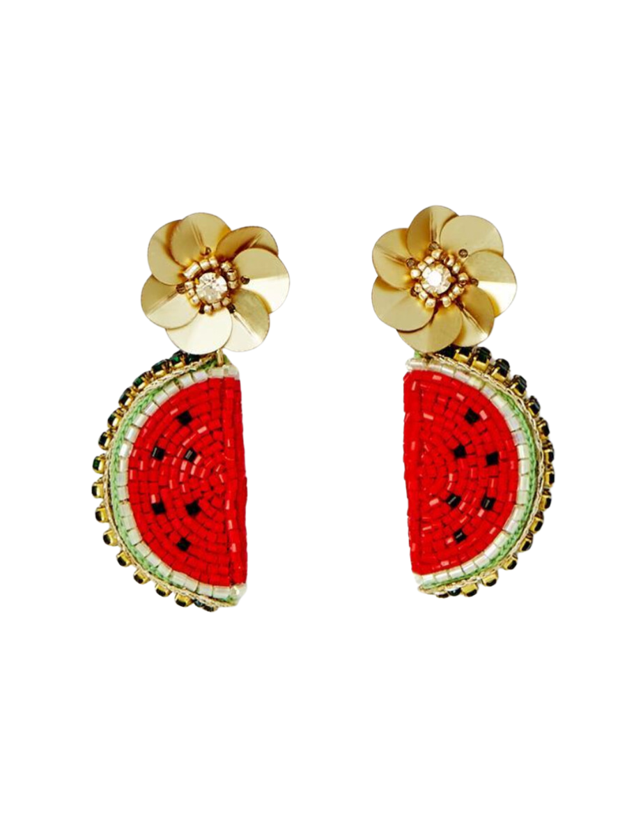 One In A Melon Earrings - Red