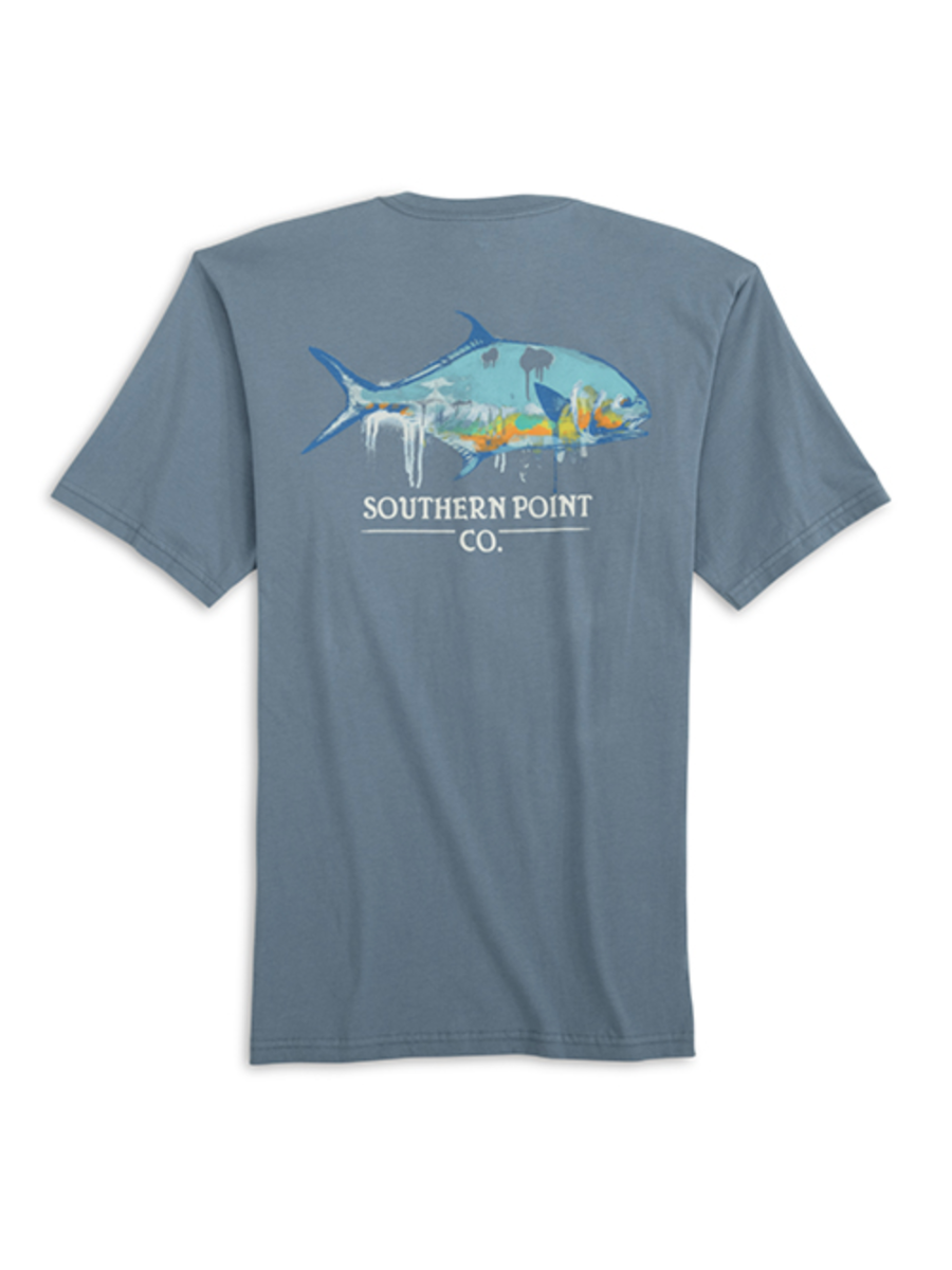 Southern Point Co. | Watercolor Permit Tee - Blue Jean