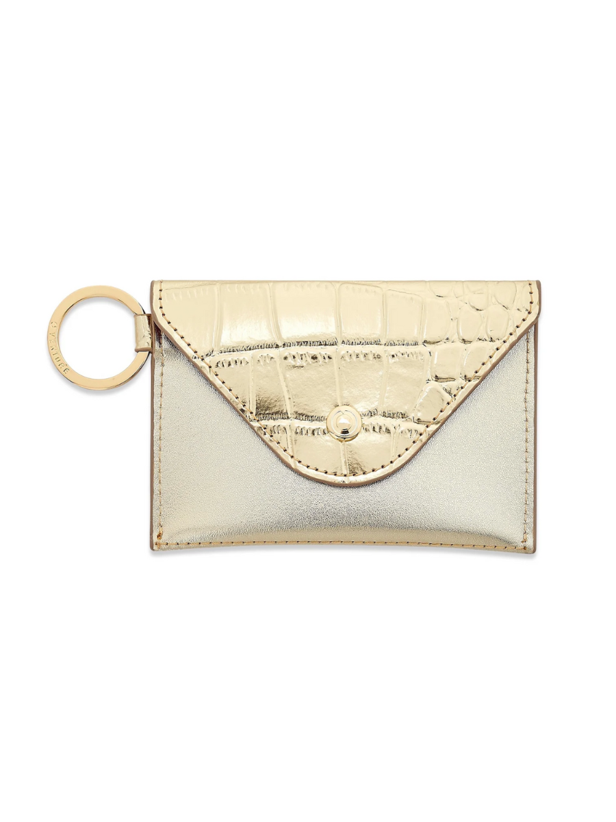 OVENTURE | Leather Mini Envelope Wallet - Gold Rush Croc