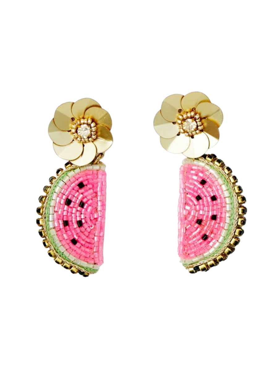 One In A Melon Earrings - Pink