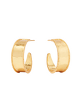 Julie Vos Savoy Hoop Gold Post Back Hammered Gold Lightweight Statement Hoop Everyday Hoop Earring Women's Jewelry Accessory Gift Jincy's