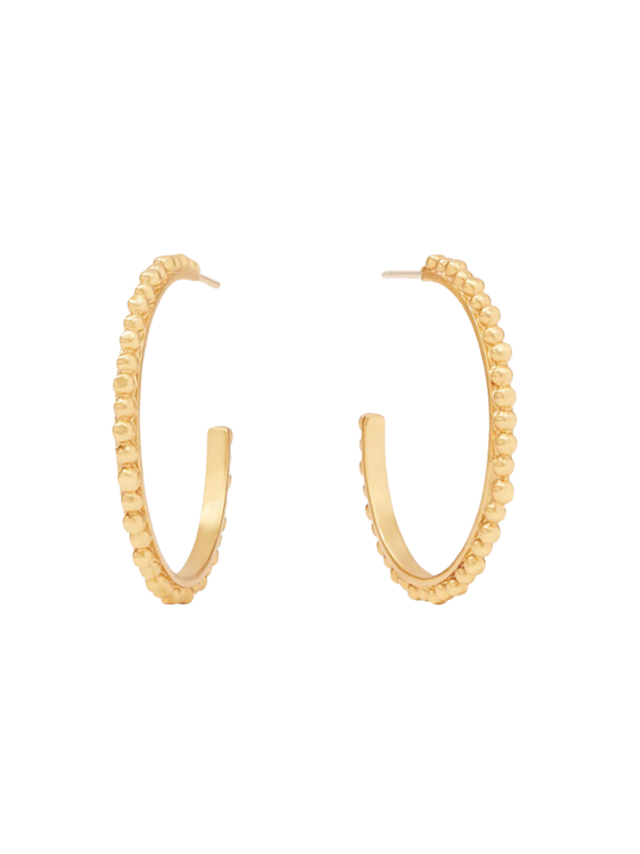 Julie Vos Colette Bead Hoop Gold Women's Hoop Earring Jewelry Accessory Post Back Gift Jincy's