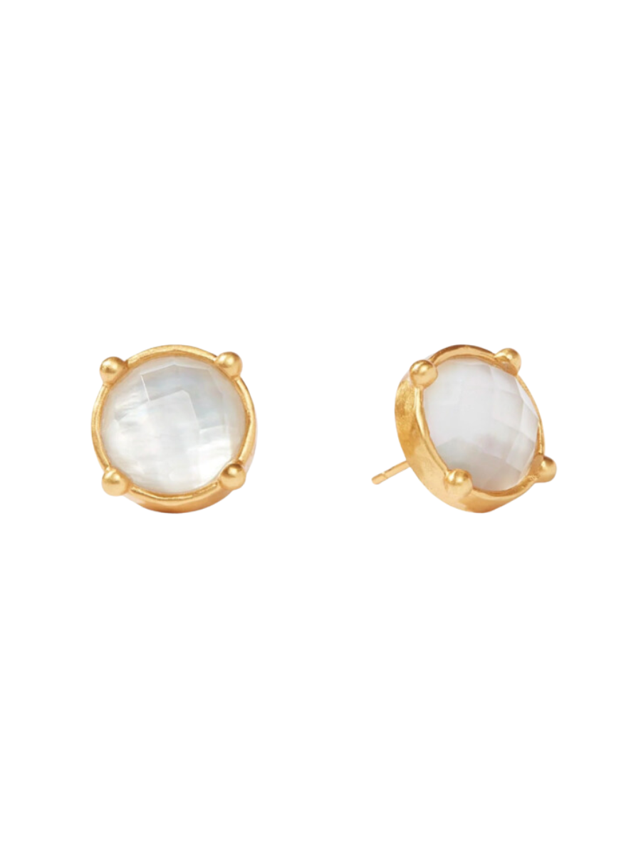 Julie Vos Honey Stud Iridescent Clear Crystal White Clear Stud Earring Post Back Gold Women's Accessory Jewelry Gift Jincy's