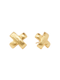 Julie Vos Catalina X Stud Statement Earring Post Back Hammered Gold Women's Accessory Jewelry Gift Jincy's