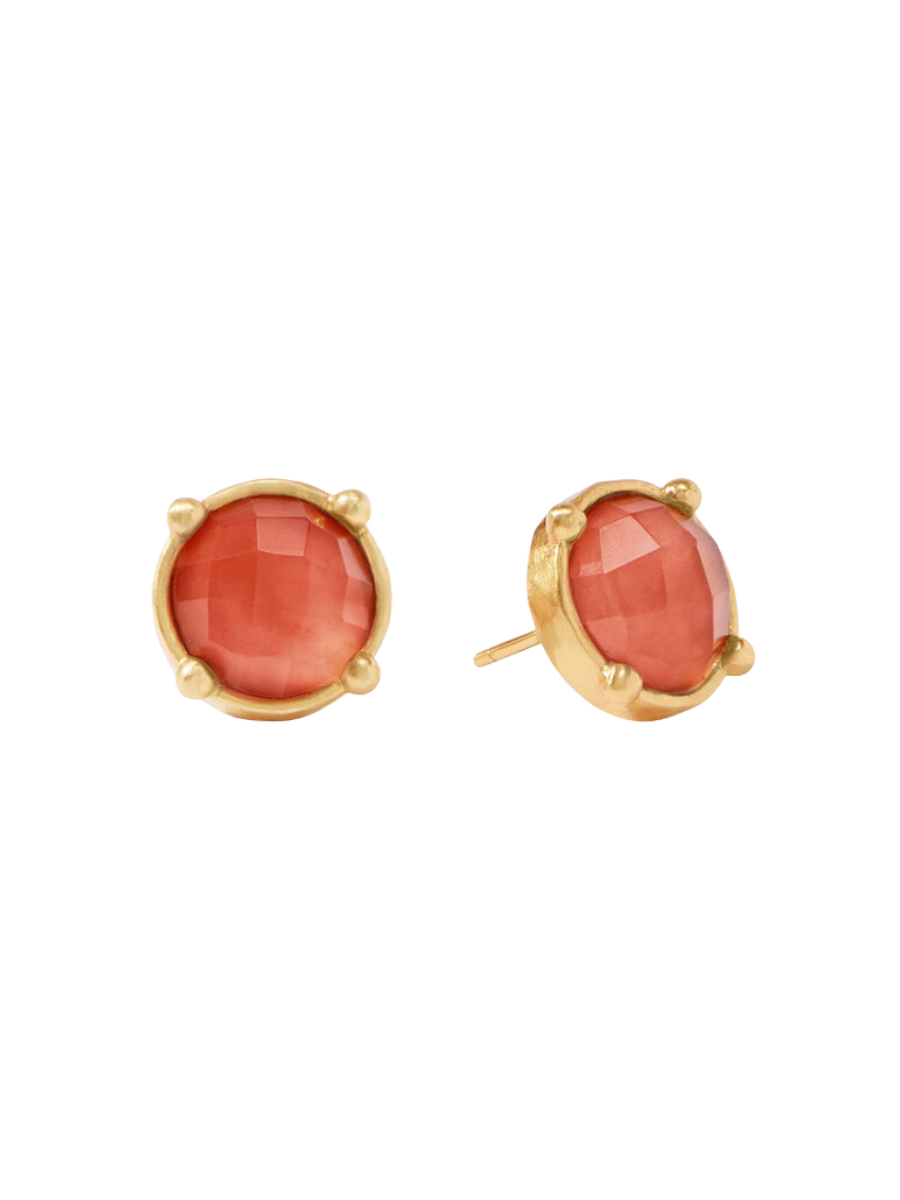 Julie Vos Honey Stud Iridescent Coral Pink Coral Stud Earring Post Back Gold Women's Accessory Jewelry Gift Jincy's
