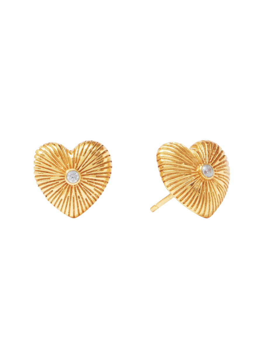Julie Vos Esme Heart Stud Cubic Zirconia Heart Earring Post Back Women's Accessory Jewelry Gift Jincy's