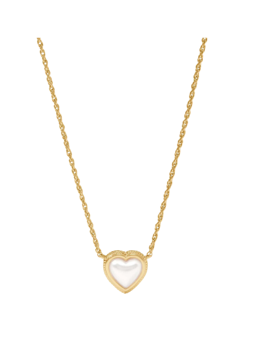 JULIE VOS | Heart Delicate Necklace - Pearl