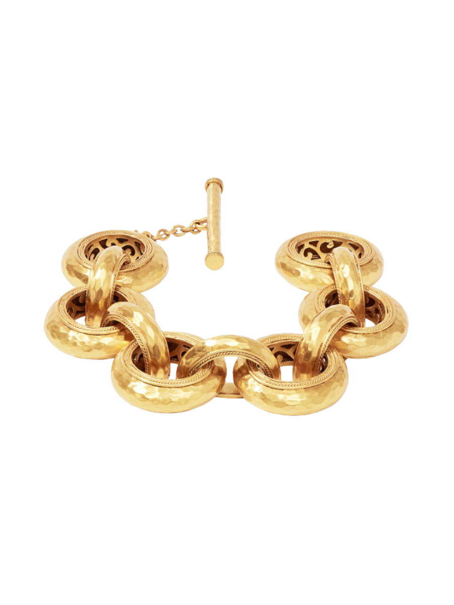 Julie Vos Cannes Link Bracelet Gold Chain Bracelet Hammered Gold Statement Jewelry Accessory Women's Gift Jincy's