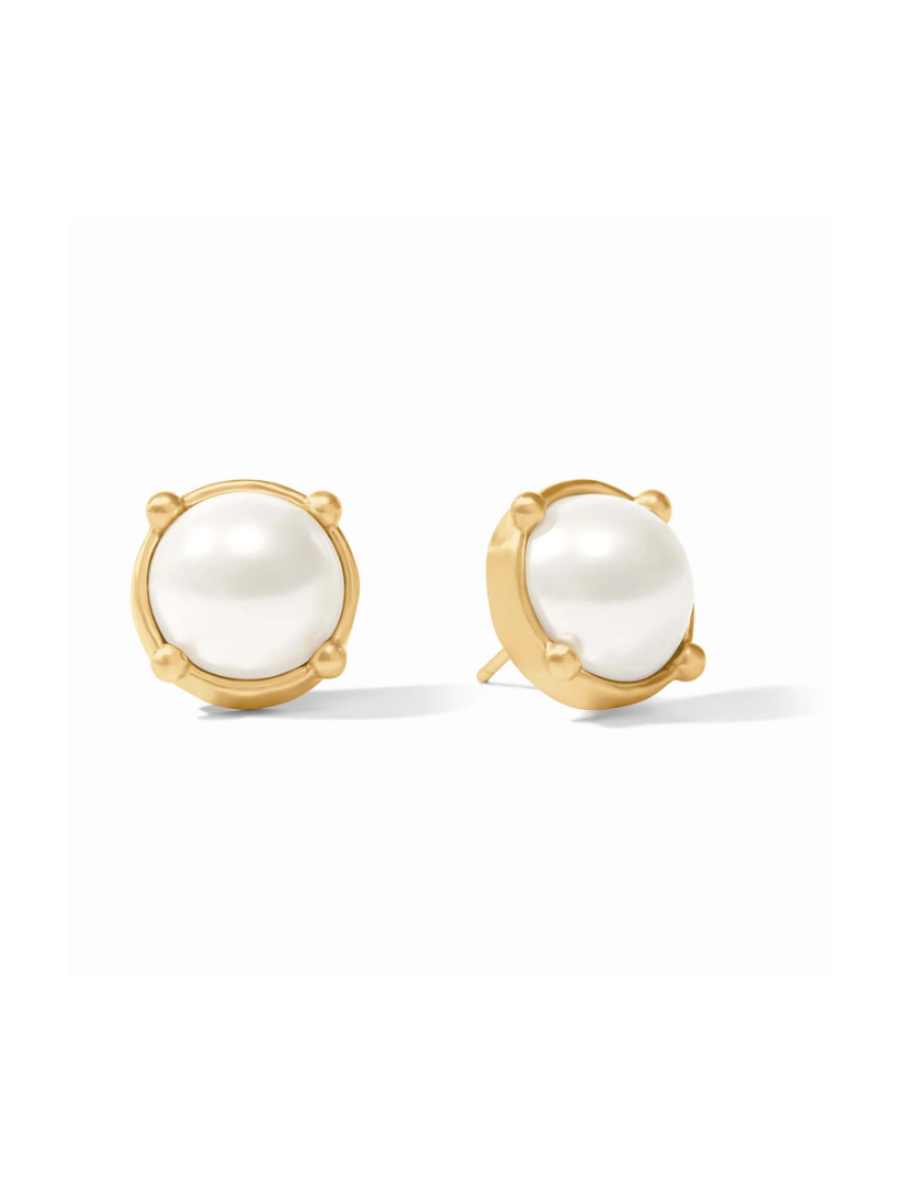 Julie Vos Honey Stud Pearl White Neutral Stud Earring Post Back Gold Women's Accessory Jewelry Gift Jincy's