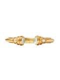 Julie Vos Cannes Demi Cuff Iridescent Clear Crystal Women's Hinge Bangle Bracelet Gold Statement Jewelry Women's Accessory Gift Jincy's 