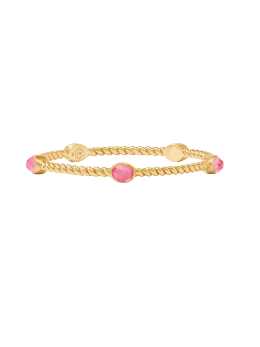 JULIE VOS | Nassau Stone Bangle -  Iridescent Peony Pink