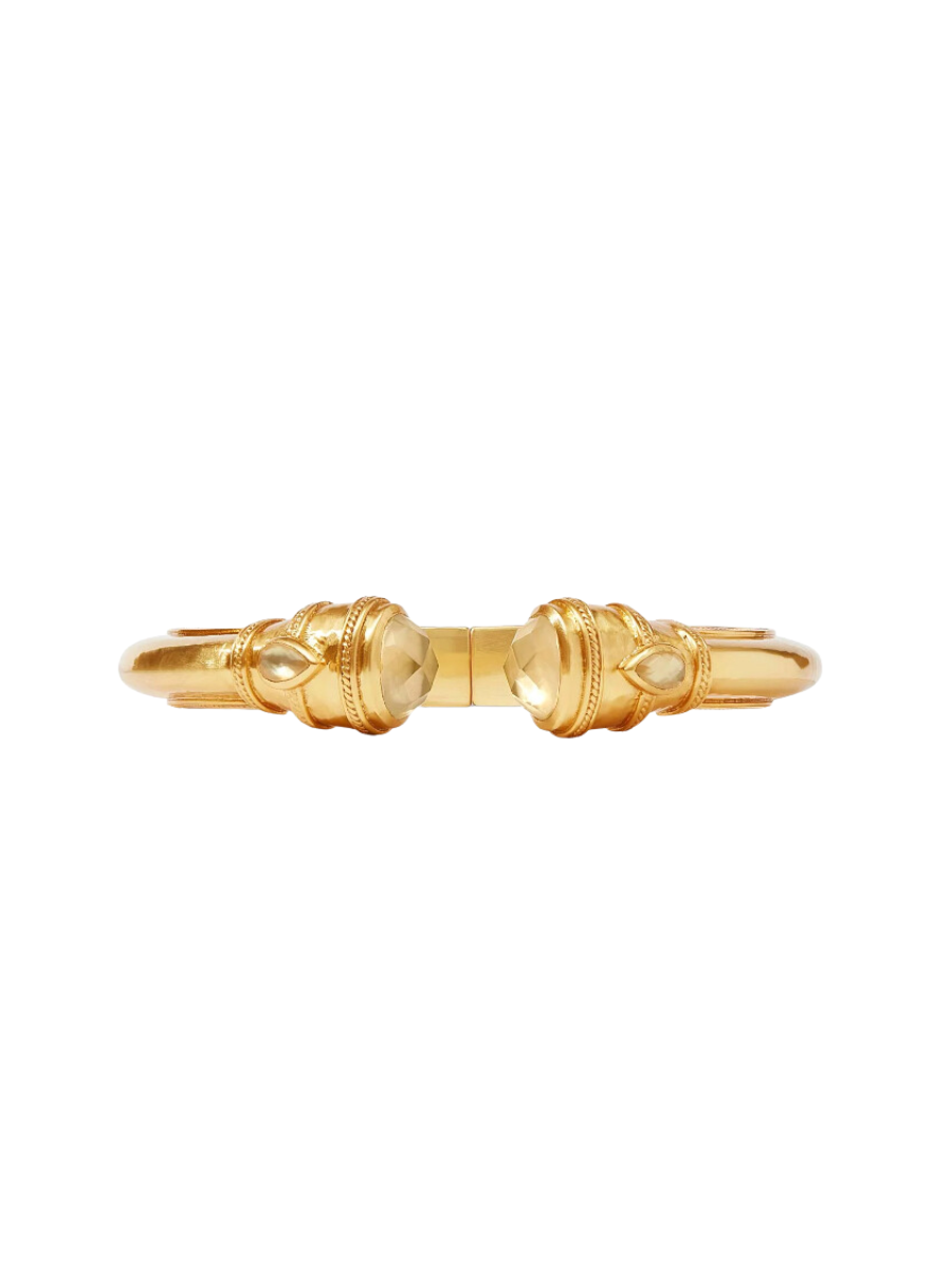Julie Vos Cannes Demi Cuff Iridescent Champagne Women's Hinge Bangle Bracelet Gold Statement Jewelry Women's Accessory Gift Jincy's 