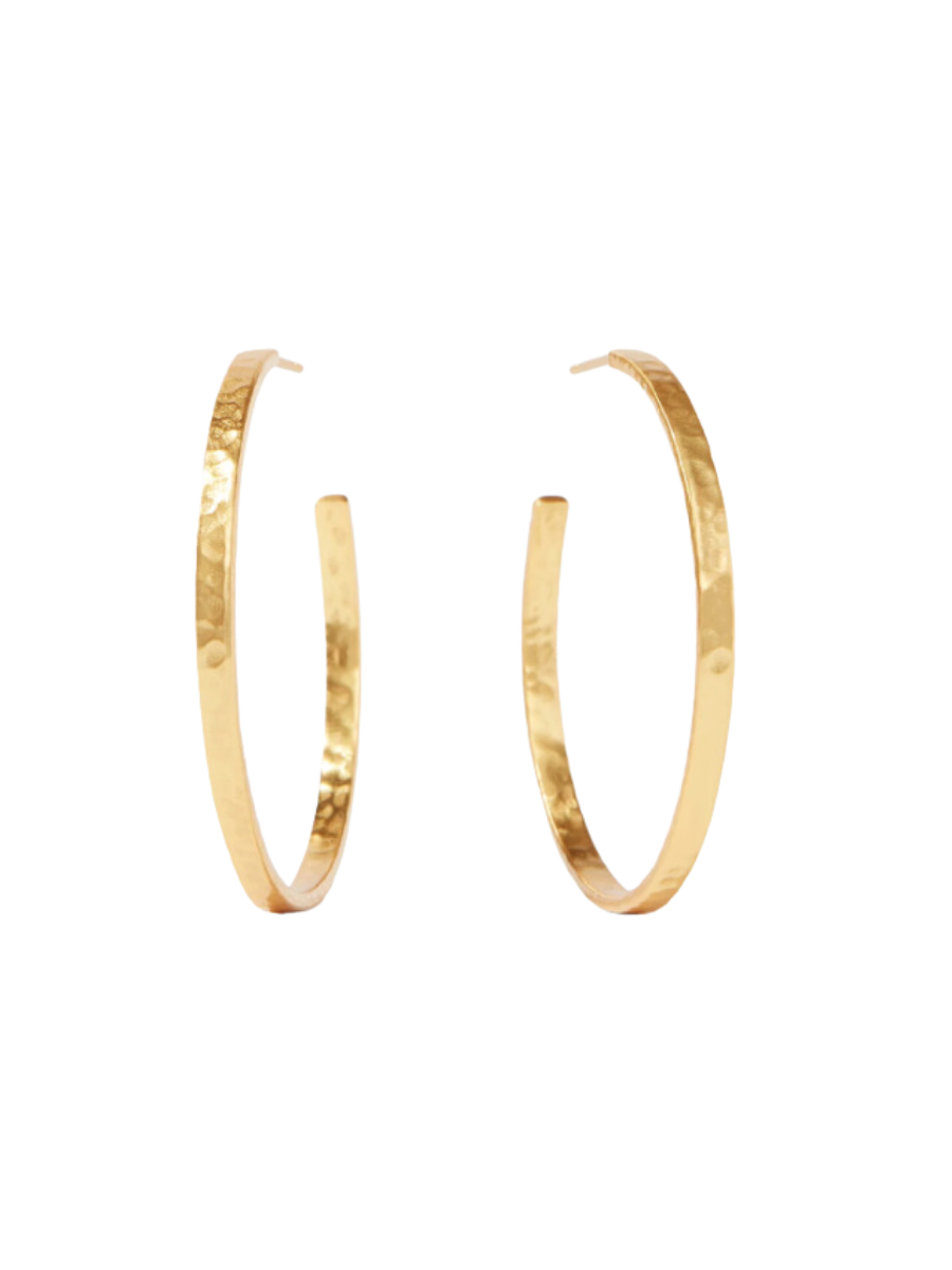 Julie Vos Crescent Hoop Gold Hammered Gold Women's Accessory Jewelry Post Back Gift Jincy's