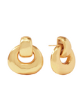 Julie Vos Avalon Doorknocker Earrings Gold Women's Earring Gold Hammered Gold Post Back Lightweight Statement Earring Gift Accessory Jincy's