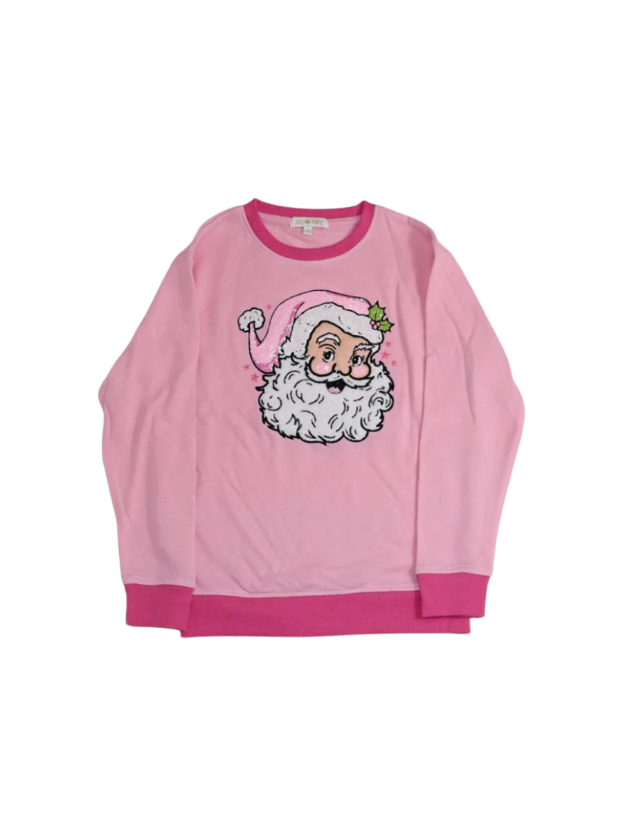 Jane Marie | YOUTH Jolly Santa Sweatshirt - Pink