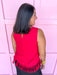Jincy's Women's Boutique Game Day Red Sleeveless Loop Hem Tank TCEC CT10040