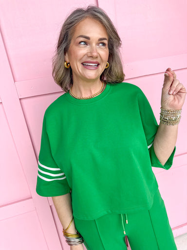 Jincy's Women's Boutique Spring Styles Green Scuba Two Piece Set