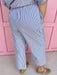 Jincy's Women's Boutique Spring Styles Seersucker Stripe Navy Pants