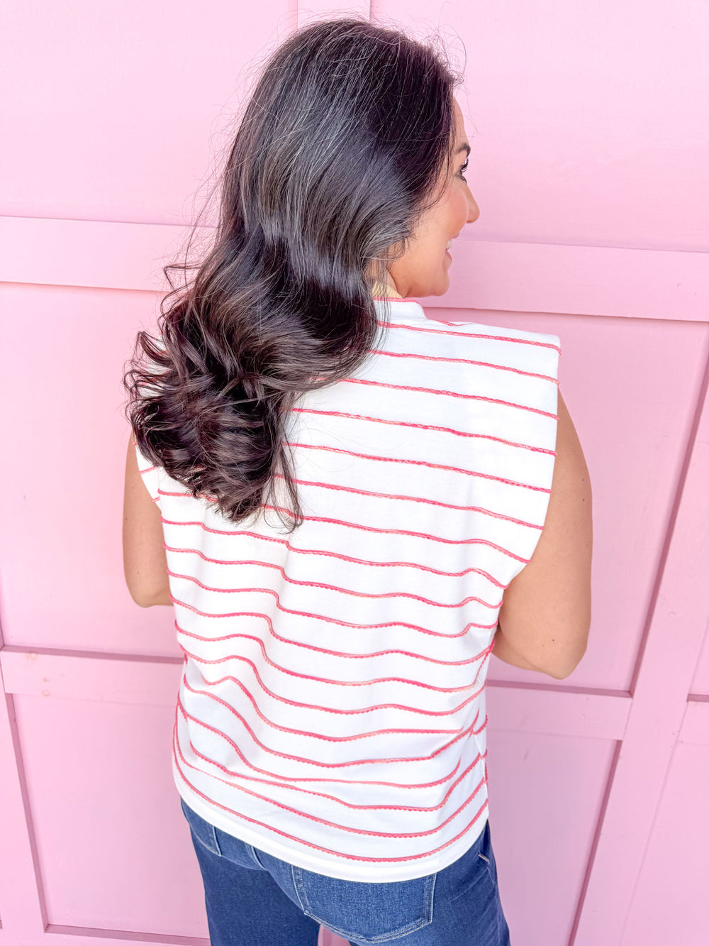 Jincy's Women's Boutique Spring Styles Pink Stripe Tee
