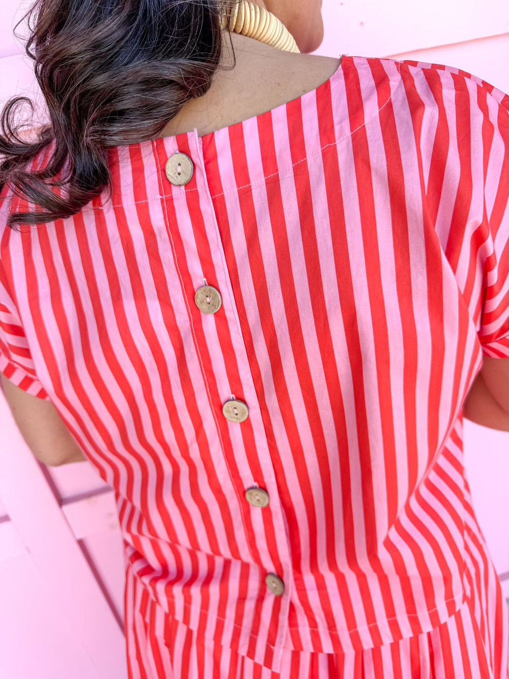 Jincy's Women's Boutique Spring Styles Pink & Poppy Stripe Maxi Midi Set