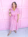 Jincy's Women's Boutique Spring Styles Pink Gingham Maxi Midi Dress