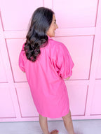 Jincy's Women's Boutique Spring Styles Pink Collared Mini Dress