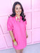 Jincy's Women's Boutique Spring Styles Pink Collared Mini Dress