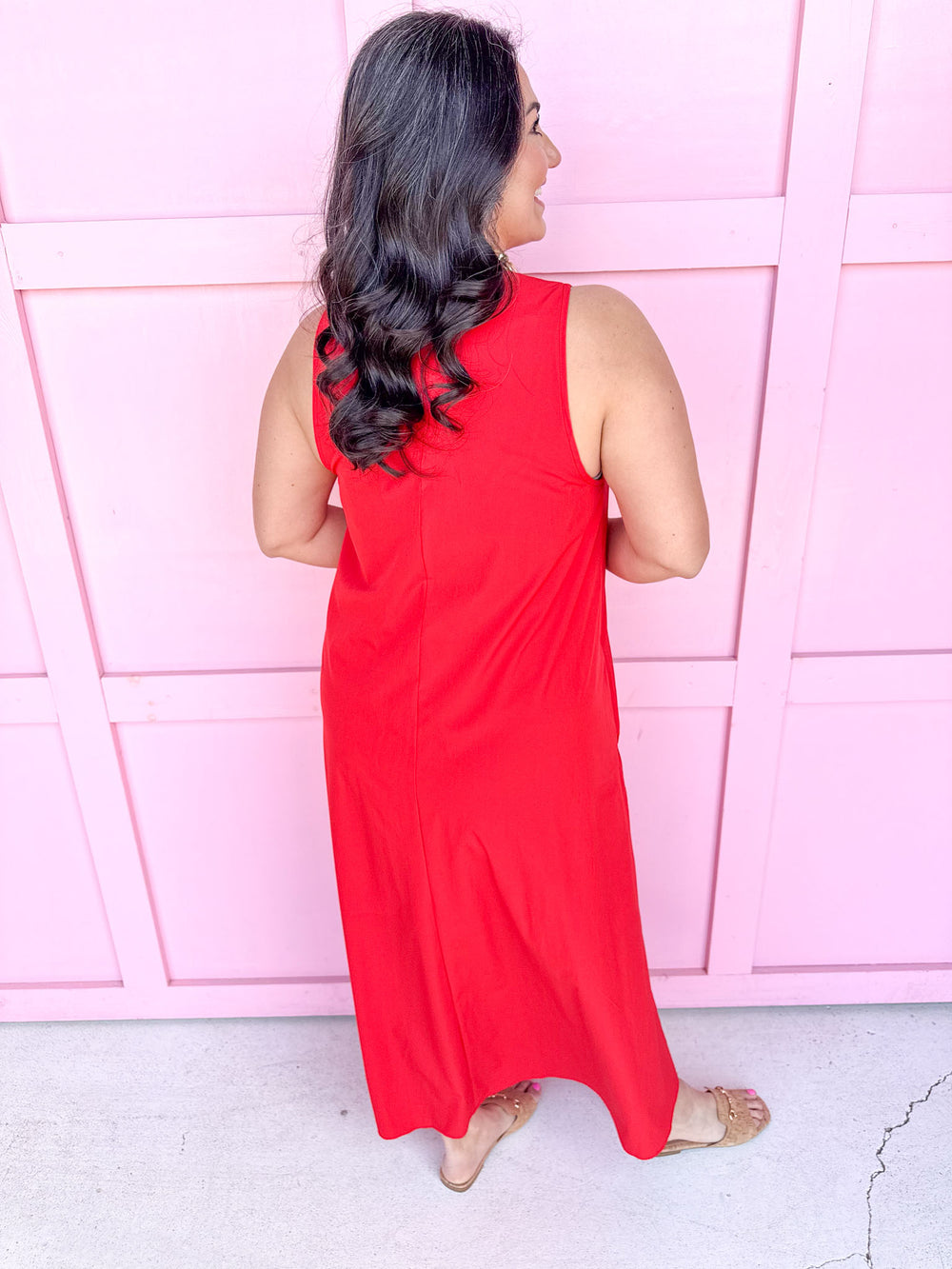 Jincy's Women's Boutique Spring Styles Red Sleeveless Maxi Dress