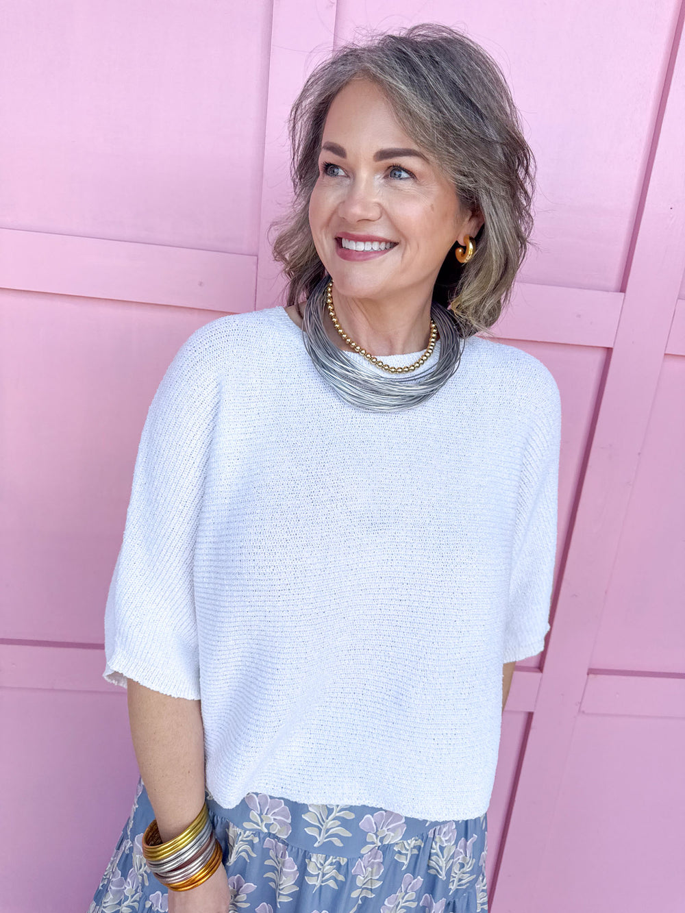 Jincy's Women's Boutique Spring Styles Ivory Knit Top 