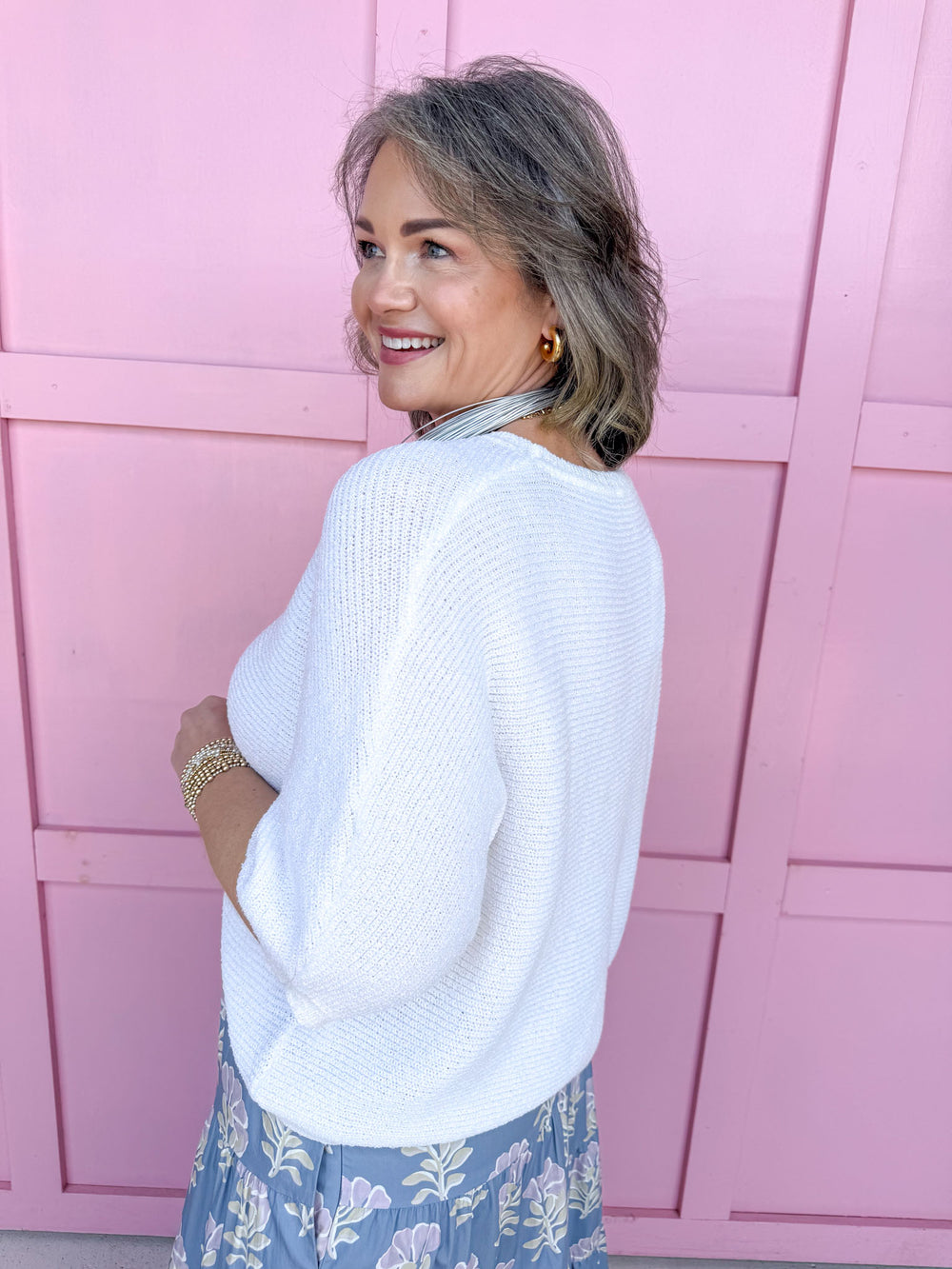 Jincy's Women's Boutique Spring Styles Ivory Knit Top 