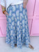 Jincy's Women's Boutique Spring Styles Periwinkle & Blue Floral Maxi Midi Skirt