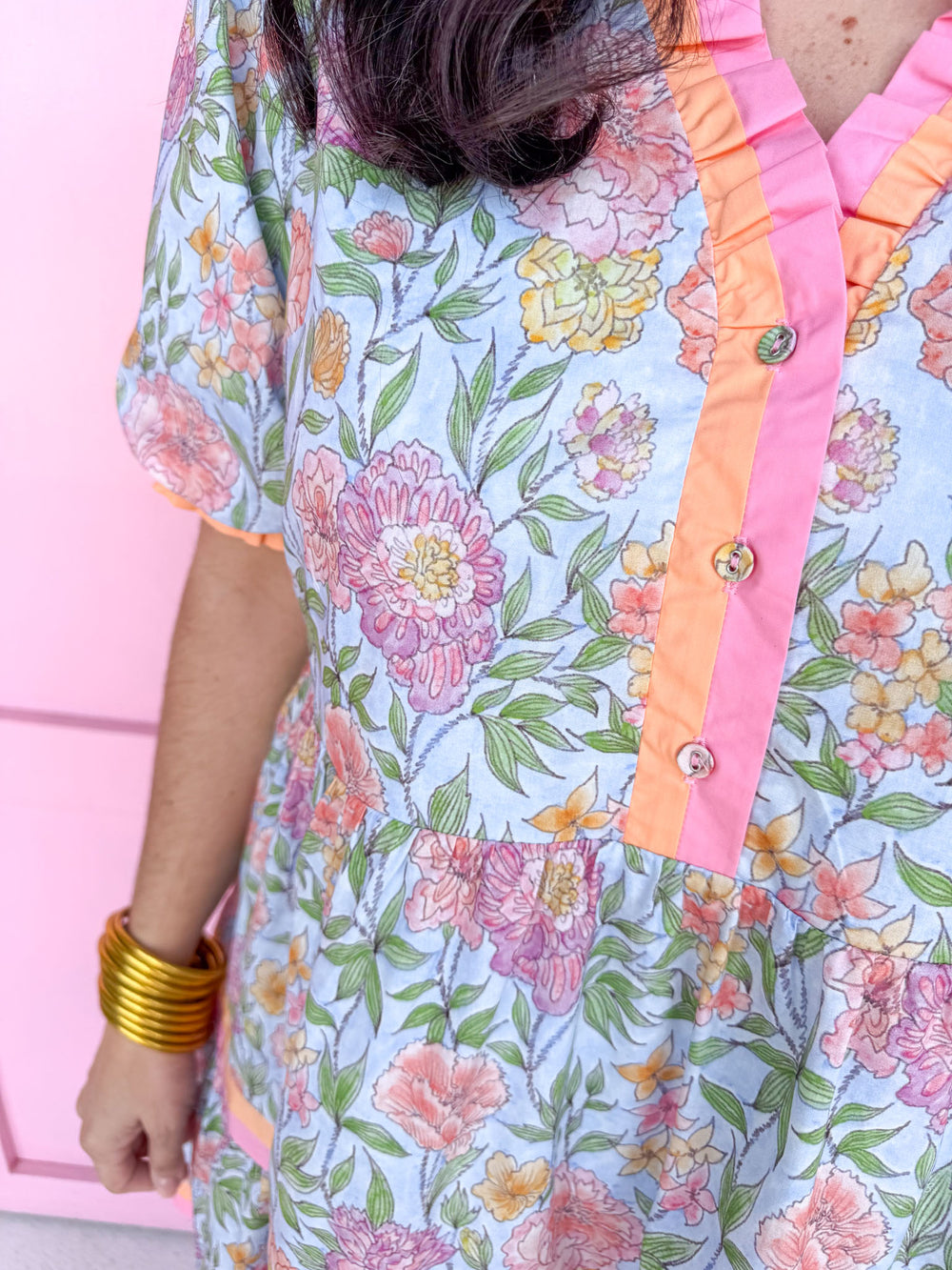 Jincy's Women's Boutique Spring Styles Pink Blue Orange Pastel Mini Dress