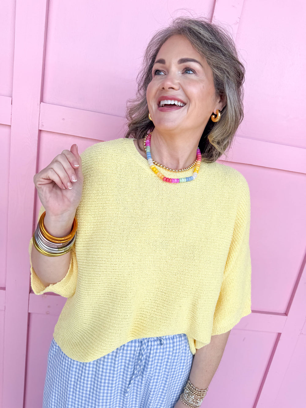 Jincy's Women's Boutique Spring Styles Yellow Knit Top