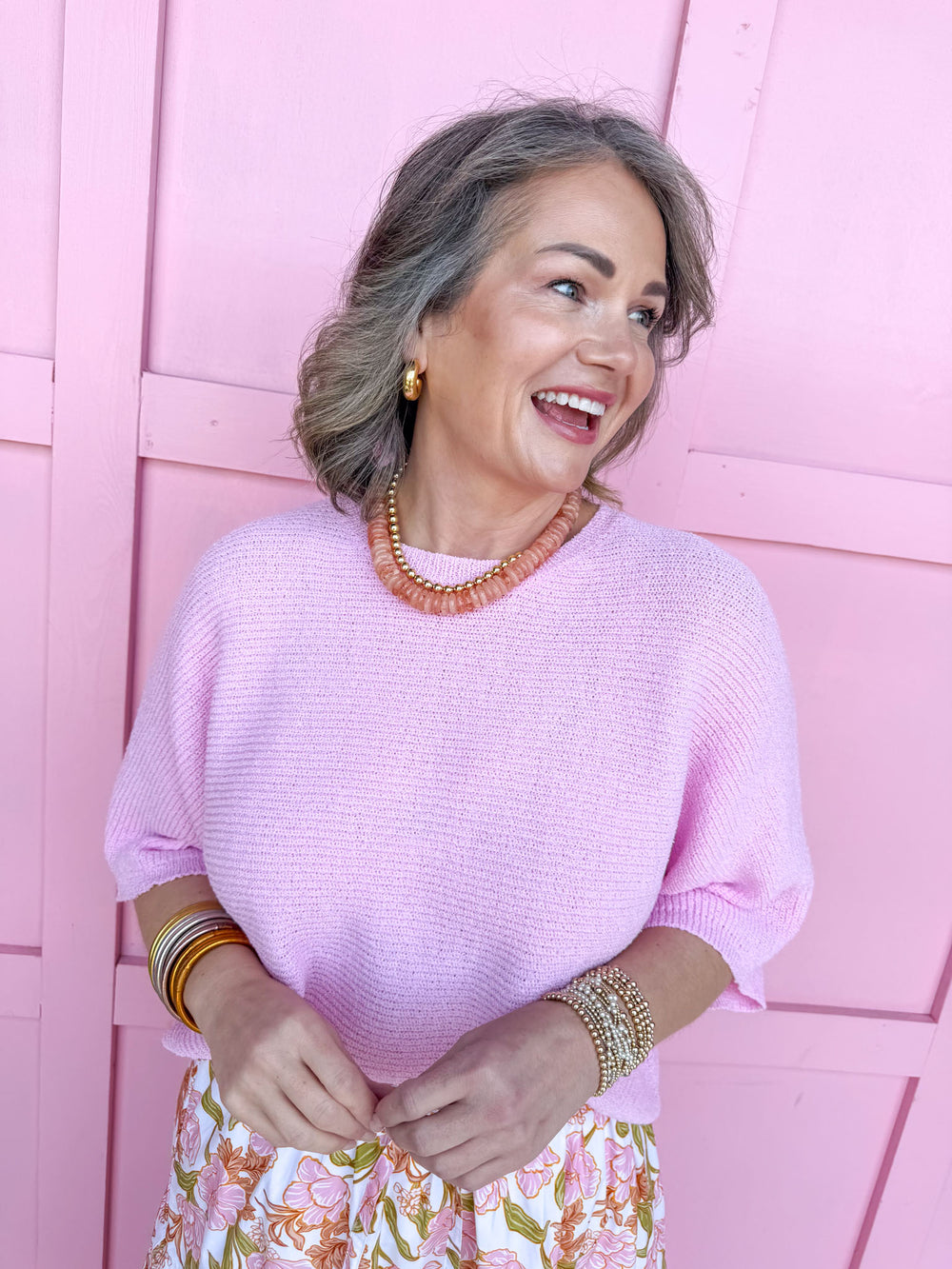 Jincy's Women's Boutique Spring Styles Pink Knit Top