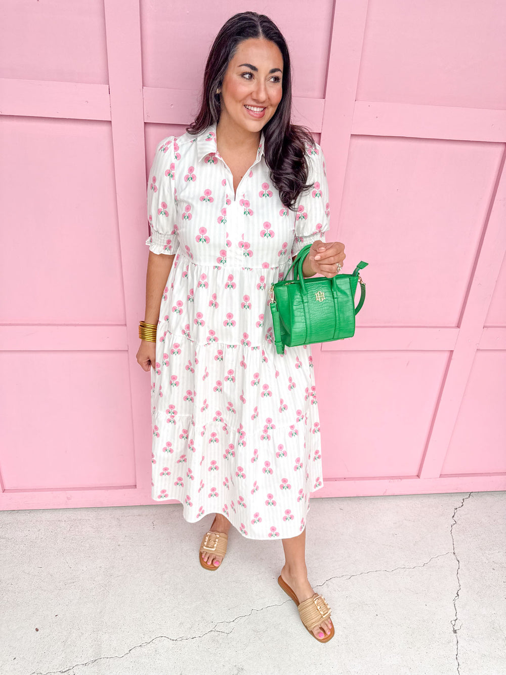 Jincy's Women's Boutique Mary Square Molly Dress Sweetbriar Stripe Pink Plus Size