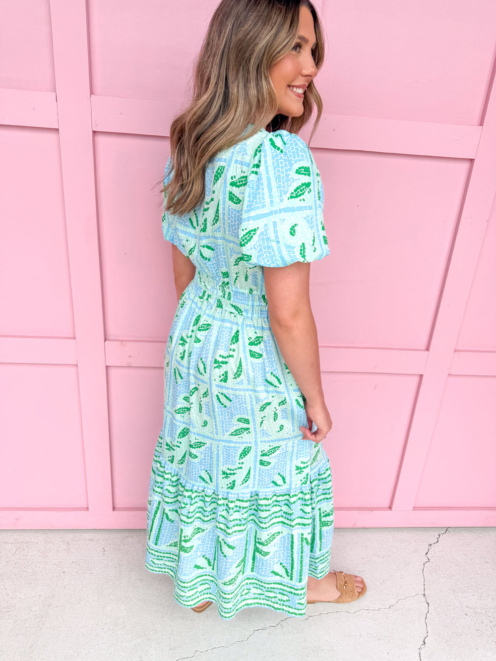 Jincy's Women's Boutique Mary Square Tracey Dress Trellis Tiles Plus Size