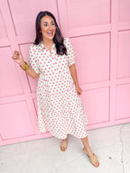Jincy's Women's Boutique Mary Square Molly Dress Plus Size Floral Fanfare Green