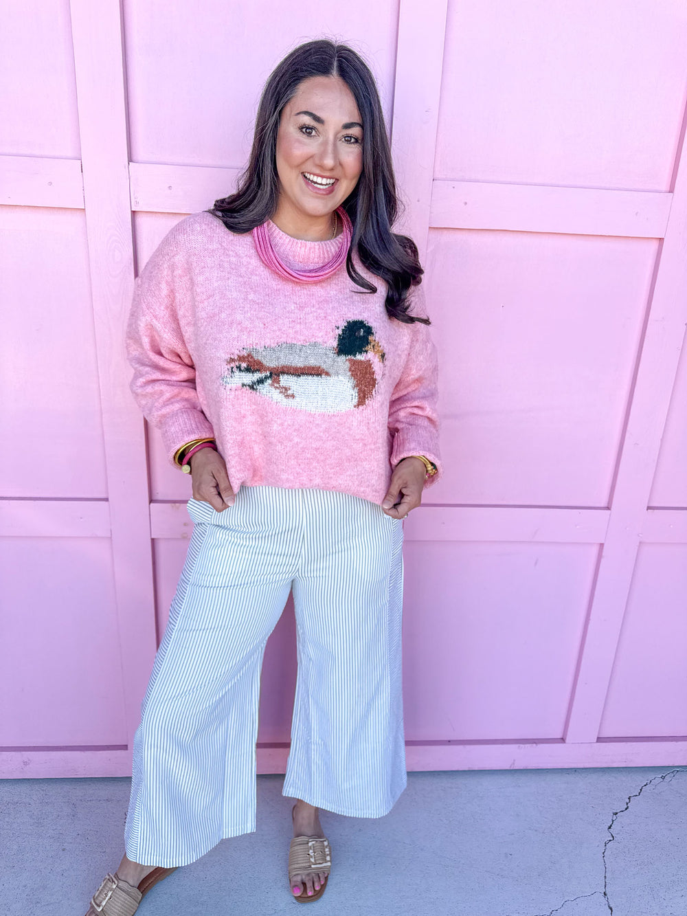 Flyway Girl Mallard Sweater - Light Pink