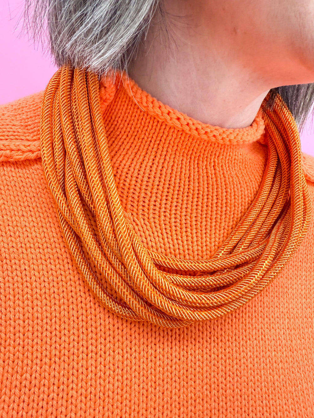 Rope Necklace Layered Orange Accessories Statement Accessory Women's Boutique Jincy's